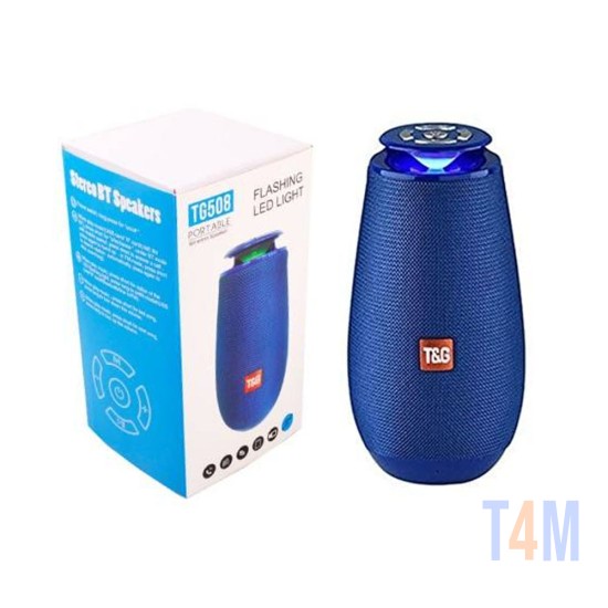 T&G PORTABLE BLUETOOTH SPEAKER TG-508 TF/AUX/FM/U DISK/HANDS-FREE CALL BLUE